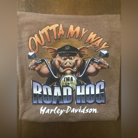 2008 Harley Davidson Outta My Way I'm a Road Hog Reno Nevada Size Large TShirt - Picture 3 of 7